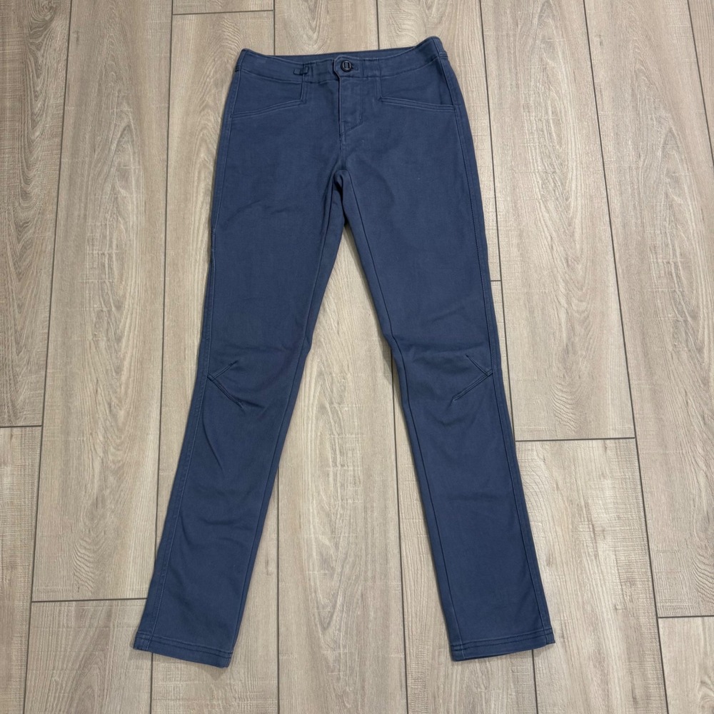 Patagonia Utility Pants Women 2 Blue Slim Straight Cotton Blend Outdoor 55195